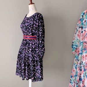DRESS Boho Floral Short/Mini - NWT purple/black